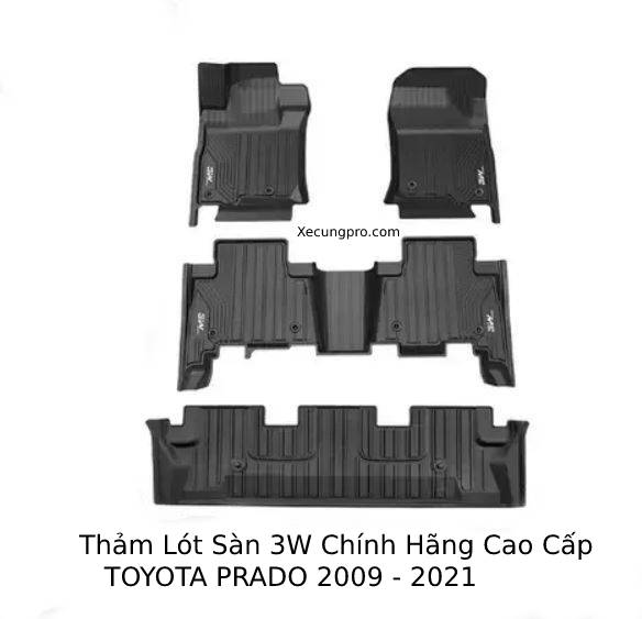 Thảm Lót Sàn 3W TOYOTA PRADO TPE Cao Cấp 2009- 2021