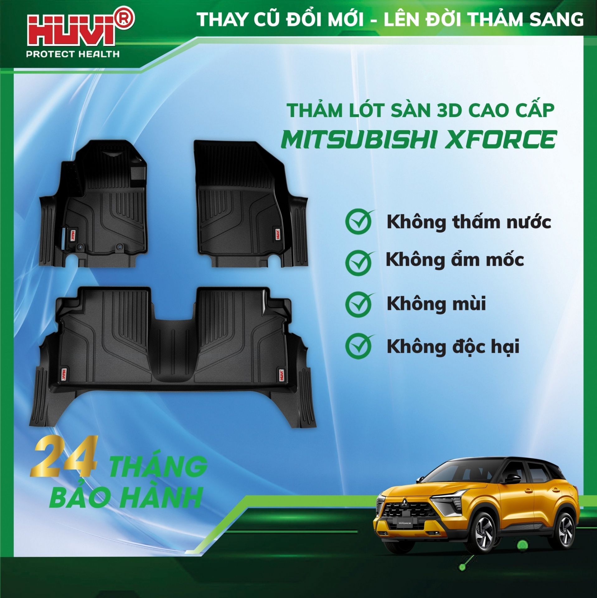 Thảm lót sàn Mitsubishi Xforce Huvi