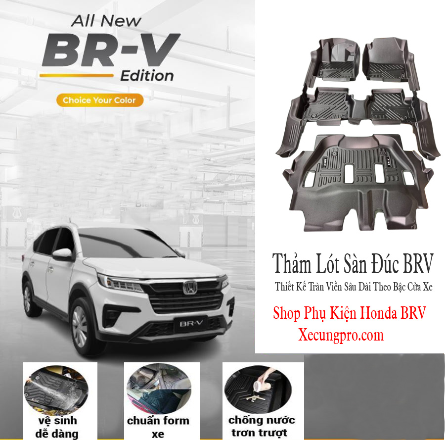 Thảm sàn đúc tràn viền honda BRV 2023