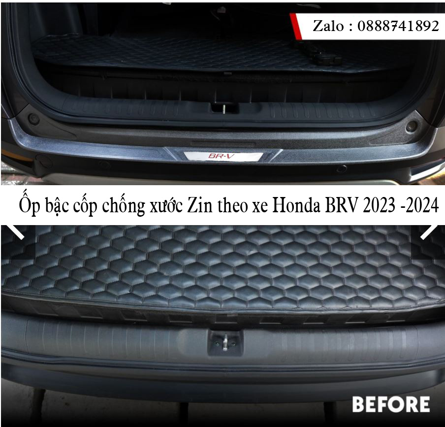 Ốp chống trầy bậc cốp ngoài theo xe nguyên bản honda brv