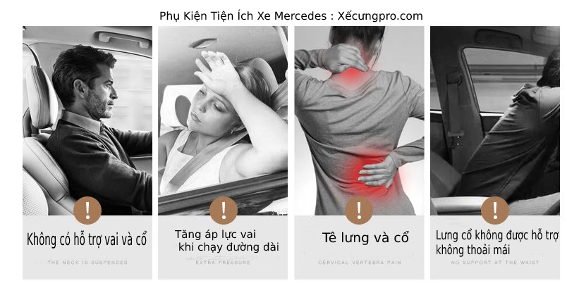 Gối Tựa Chống Mỏi Lưng Cổ Cao Su Non Mercedes Benz (1 cặp)